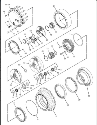 Dispositivo de viaje de excavadora OEM DH60-7 Caja de cambios de viaje hidráulica